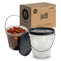 Balde Plástico 3,2 Litros Multiuso Doméstico - 10 Pçs