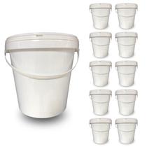 Balde Plástico 3L Alça Plástica Para Pintura 10 Pçs