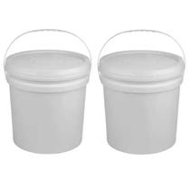 Balde Plástico Alimentício C/ Tampa e Alça 3,2 Lts Kit 2 Pçs Balde Plástico Alimentício C/ Tampa e Alça 3,2 Lts Kit 2 Pçs