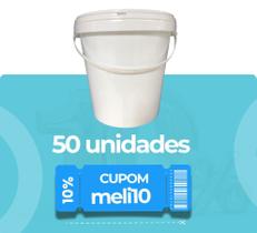 Balde Plástico Atóxico de 3.6L com Tampa Lacre - Kit com 50 Peças