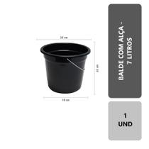 Balde Plástico Com Alça 8 Litros