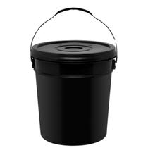 Balde Plástico Com Tampa e Alça 18 Litros Preto Eco Nature 6462 JAGUAR