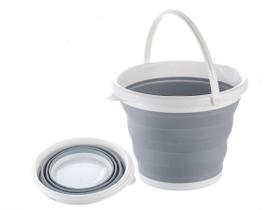 Balde Plástico Dobrável Retrátil Silicone Borracha 10 Litros