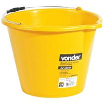 Balde Plástico Extra-Reforçado 12 Litros Amarelo - 33.15.012.002 - VONDER