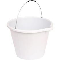 Balde Plástico Extra Reforçado Branco 12-L, Concreto/Leite, Com Bico - Com 06 unidades