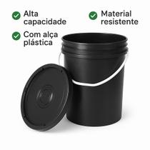Balde Plástico Industrial 20 L Tampa Hermético Impermeavel Casa Alça Alta Qualidade Armazenamento