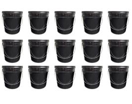 Balde Plástico Preto 10L Alça Plástica - 15Un Balde Plástico Preto 10L Alça Plástica - 15Un