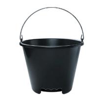 Balde Plástico Preto Multiuso Alça Encapada