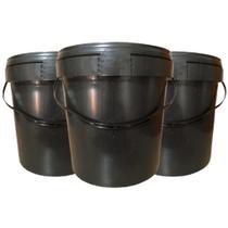 Balde Plástico Reciclado 3.6 Litros com Tampa Lacre - Kit com 3 Peças