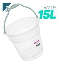 Balde Plástico Redondo 15 Litros De Limpeza Sanremo Organização Resistente