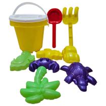 Balde Praia Infantil Castelo Kit Brinquedos de Areia Verão