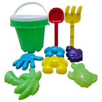 Balde Praia Infantil Castelo Kit Brinquedos de Areia Verão