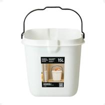 Balde Quadrado Fly 15 Litros Para Serviço Branco Com Alça