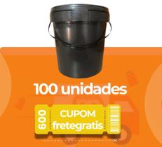 Balde Reciclado Preto de 3.6 Litros com Tampa Lacre - Kit com 100 Peças Balde Reciclado Preto de 3.6 Litros com Tampa Lacre - Kit com 100 Peças