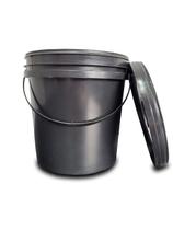 Balde Recipiente 3,6 Litros Preto Pequeno Tampa Alça Reforçada