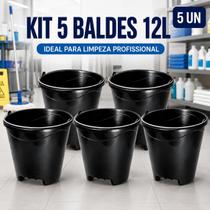 Balde Redondo 12L com Alça Reforçada Pedreiro Prime Plas Preto Multiuso Limpeza Lavanderia Obras Casa Balde Redondo 12L com Alça Reforçada Pedreiro Prime Plas Preto Multiuso Limpeza Lavanderia Obras Casa