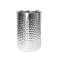 Balde resfriador de vinho com parede dupla de inox martelado