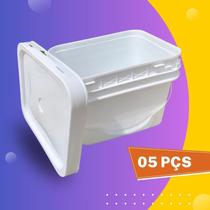 Balde Retangular 10L Para Agua Com Tampa Removível 5 Pcs