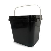 Balde Retangular 3.6 Litros Preto com Tampa Lacre Atoxico Nastripack Balde Retangular 3.6 Litros Preto com Tampa Lacre Atoxico Nastripack