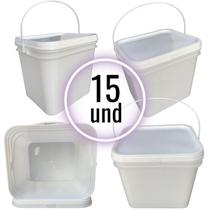 Balde Retangular 3.6L Para Compostagem - 15 Pcs