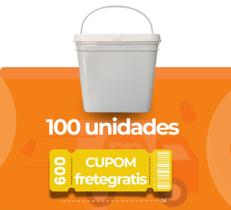Balde Retangular 3,6 Litros com Tampa Lacre de Segurança - Kit com 100 Peças