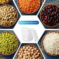 Balde Retangular para Armazenar Alimentos de 16L com Tampa - Kit com 11 Peças