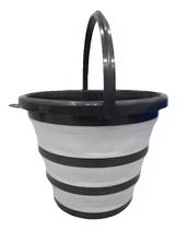 Balde Retrátil 10 Litros - Perfect - Cinza Com Preto