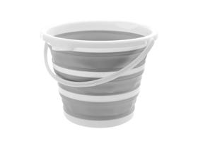 Balde retratil 10l branco c/ cinza