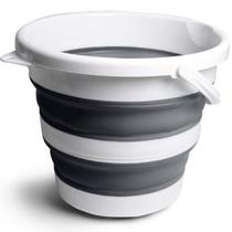 Balde Retrátil 10l Flexível Dobrável Silicone Desmontável