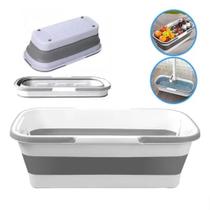 Balde retratil 15 litros bacia mop grande dobravel com rodas