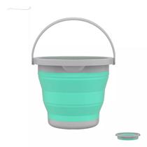 Balde Retrátil 5 Litros Alça Reforçada Versátil Dobrável Silicone Verde Flash Limp Agua Sanfonado Balde Retrátil 5 Litros Alça Reforçada Versátil Dobrável Silicone Verde Flash Limp Agua Sanfonado
