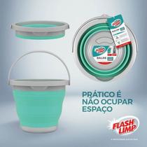 Balde Retrátil 5 Litros Verde Versátil Dobrável ret3512 Flash Limp