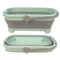 Balde Retrátil de Silicone Dobravel Grande 15L Partna 424103 Verde