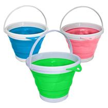 Balde Retrátil Dobrável 10 Litros multicolor.