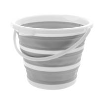 Balde Retrátil Dobrável Silicone 10 Litros C/ Alça Powermaid Cinza Balde Retrátil Dobrável Silicone 10 Litros C/ Alça Powermaid Cinza