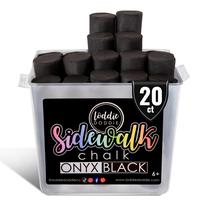 Balde reutilizável Sidewalk Chalk Loddie Doddie 20 palitos preto