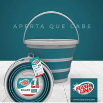 Balde Sanfonado Retrátil Compacto Emborrachado Silicone Multiuso 10 Litros Original Flash Limp