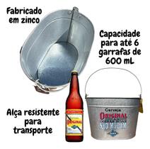 Balde Servir Bebidas Original Oblongo Zinco com Alça