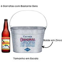 Balde Servir Cerveja Bebidas Original Oblongo Zinco com Alça