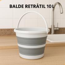 Balde Silicone Retrátil 10 Litros Fácil De Guardar Dobrável