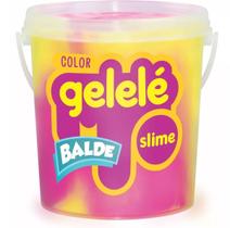 Balde Slime Color Gelelé Doce Brinquedo 457g 2 Cores Amarelo e Rosa