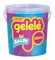 Balde Slime Color Gelelé Doce Brinquedo 457g 2 Cores Azul e Roxo