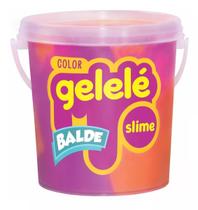 Balde Slime Color Gelelé Doce Brinquedo 457g Roxo/Laranja