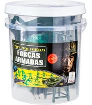 Balde Soldados E Veiculos Forcas Armadas Com 75 Peças