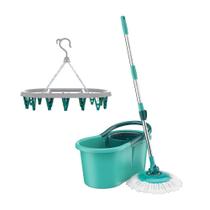Balde Spin Mop 360 Com Esfregão Completo Com Mini Varal Oval 24 Prendedores Flash Limp Balde Spin Mop 360 Com Esfregão Completo Com Mini Varal Oval 24 Prendedores Flash Limp