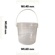 Balde Transparente 2.2L Alça Plástica Para Pizzaria De E Tampa Removível 5 Pçs Balde Transparente 2.2L Alça Plástica Para Pizzaria De E Tampa Removível 5 Pçs
