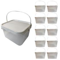 Balde Transparente 2.4L Para Armenar Whey-Kit 10 Pçs
