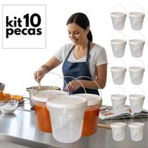 Balde Transparente 3.2 Litros com Tampa e Lacre de Segurança - Kit com 10 Peças Balde Transparente 3.2 Litros com Tampa e Lacre de Segurança - Kit com 10 Peças