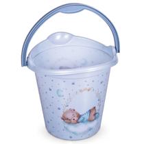 Balde Urso Azul Bebê 8 Litros Resistente Baldinho Plástico Infantil Meninos