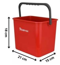 Balde vemelho com alça 4 l bralimpia